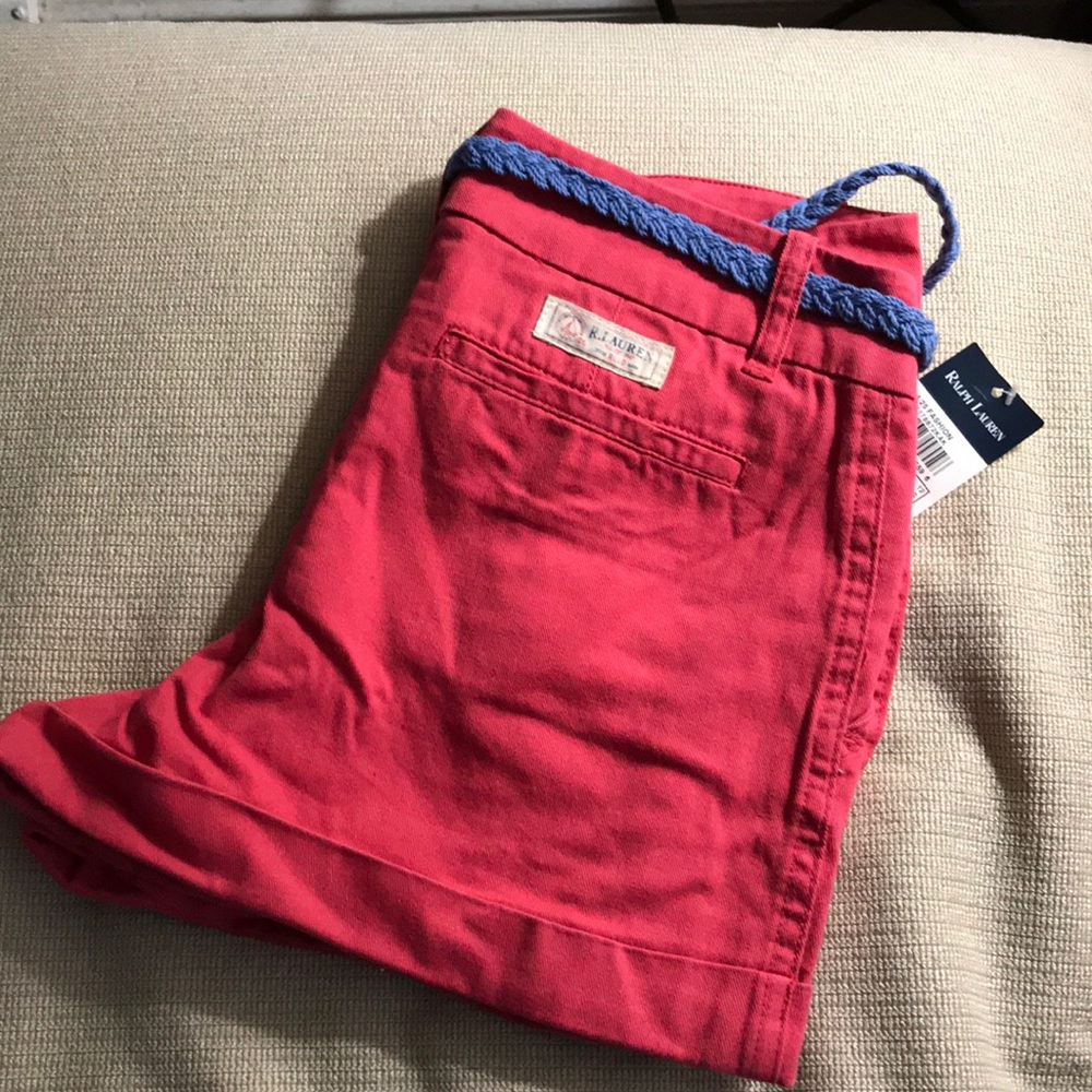 NWT Ralph Lauren red shorts, side/back pockets